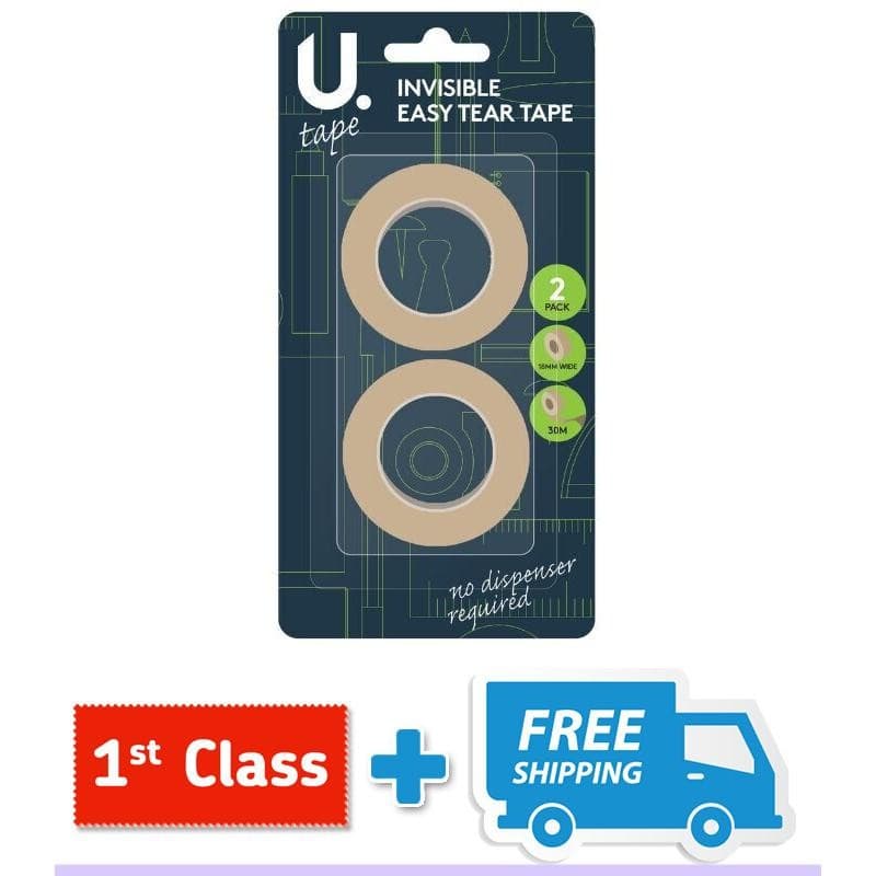 The U.® Mail Invisible Easy-Tear Tape 18mm x 30m 2pk. view 2