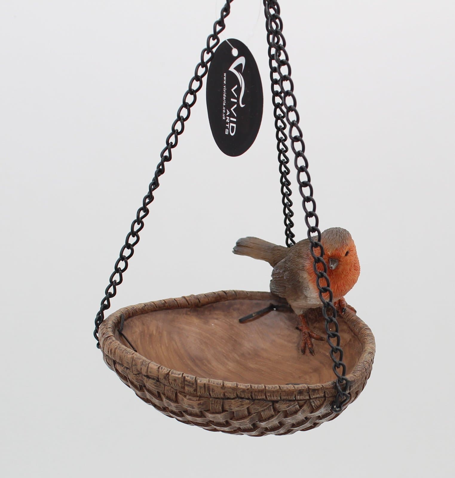 Vivid Arts Heart Shaped with Robin Hanging Bird Feeder Garden Outdoor Seeds Nuts
