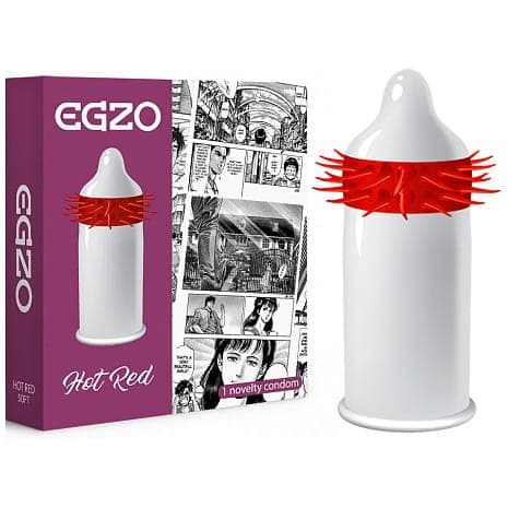 5094028013857 EGZO Hot Red prezerwatywa z pieszczącymi kolcami Soft 1szt. (P1) E