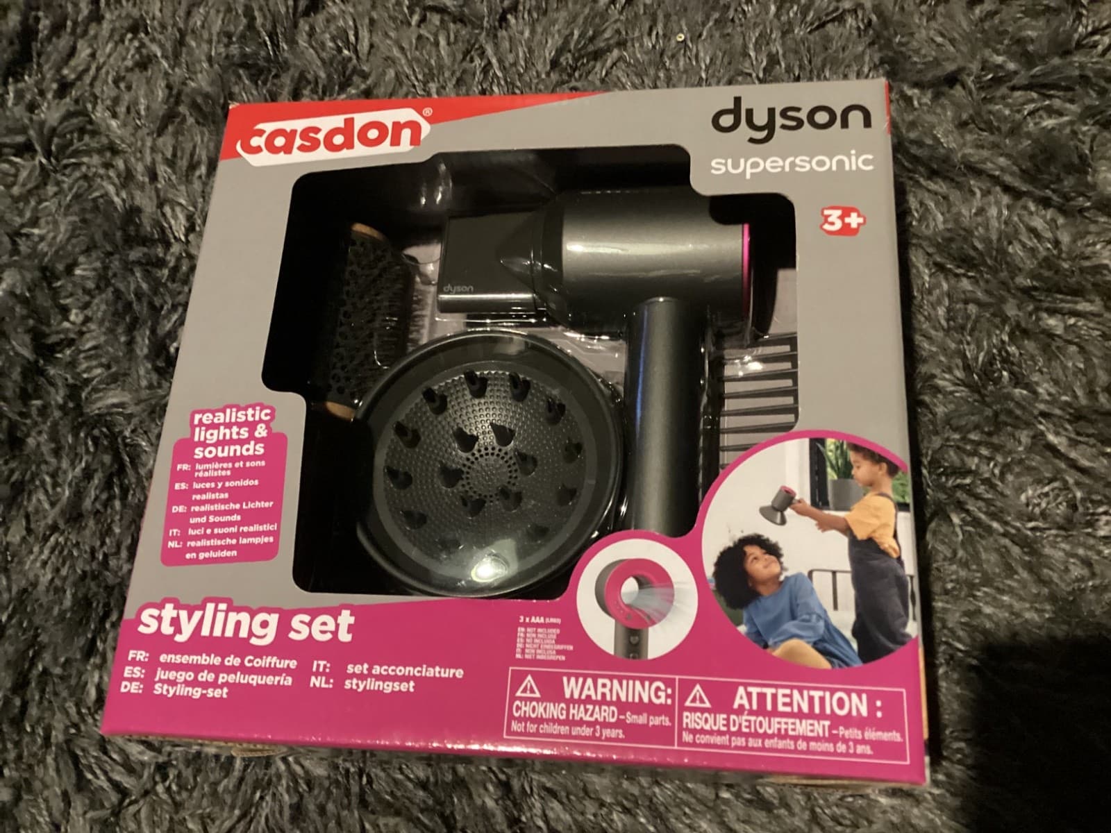 BNIB New Caslon Dyson Supersonic Toy Hair Styling Set - Lights Sound Blowing Air