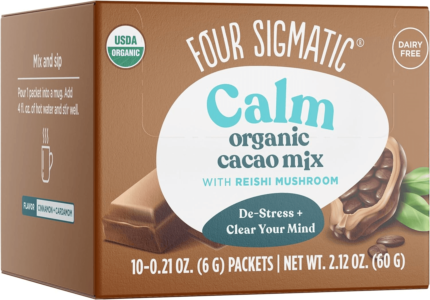 Mushroom Cacao with Reishi| Organic Reishi Mushroom Powder| Natural Calm| Relax,