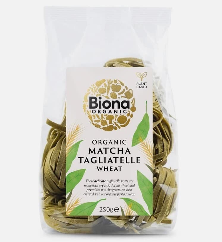 Biona Organic Matcha Wheat Tagliatelle Nests 250g