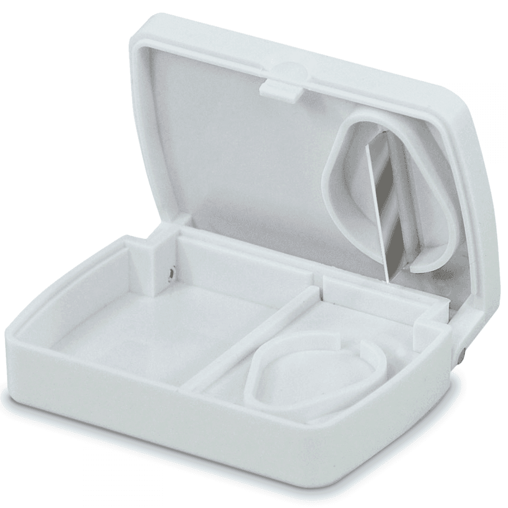 Pill Splitter Aid with Storage Compartment Box Medicine Tablet Cutter Compact