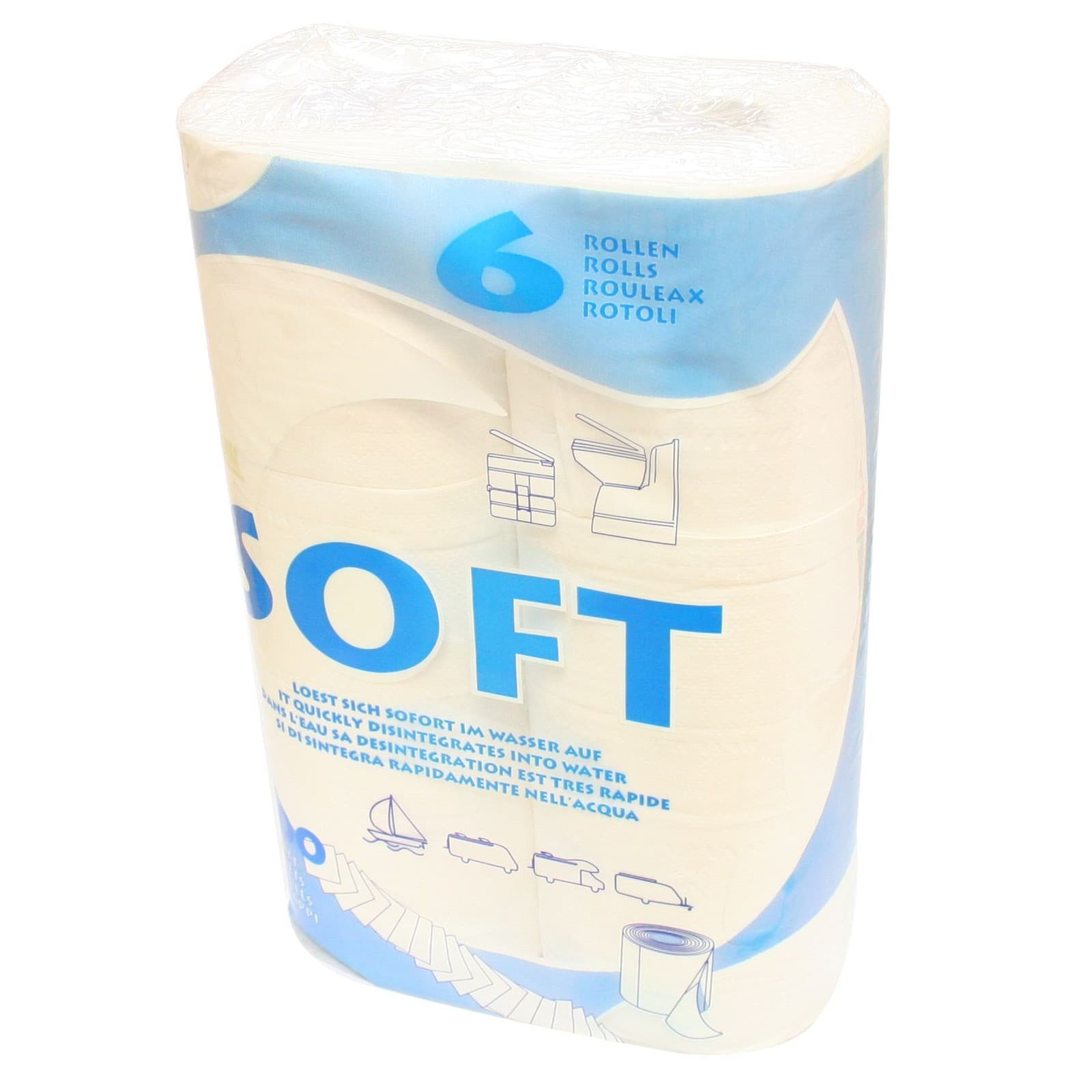 Fiamma Toilet Roll Paper 6 Pack Chemical Loo Tissue Potti Camper Camping Caravan