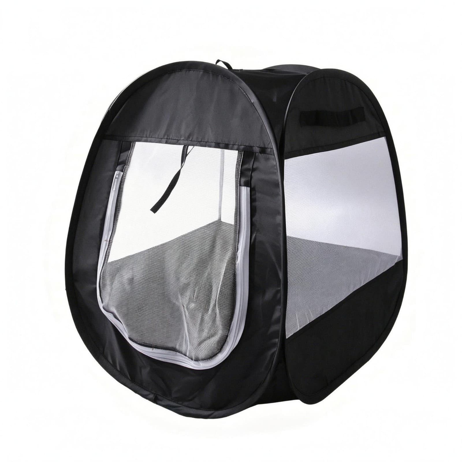 Zippered Mesh Pet Tent Enclosed Foldable Pet Tent Carry Loop