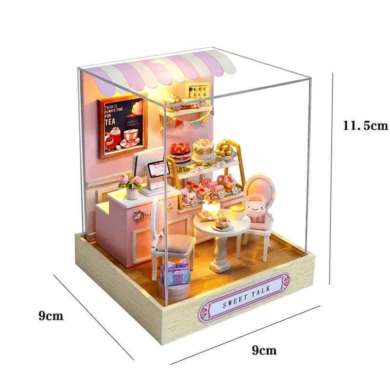 Wooden Miniature Doll House Diy Kit 3d Puzzle Assembly Room Model Gift Toy