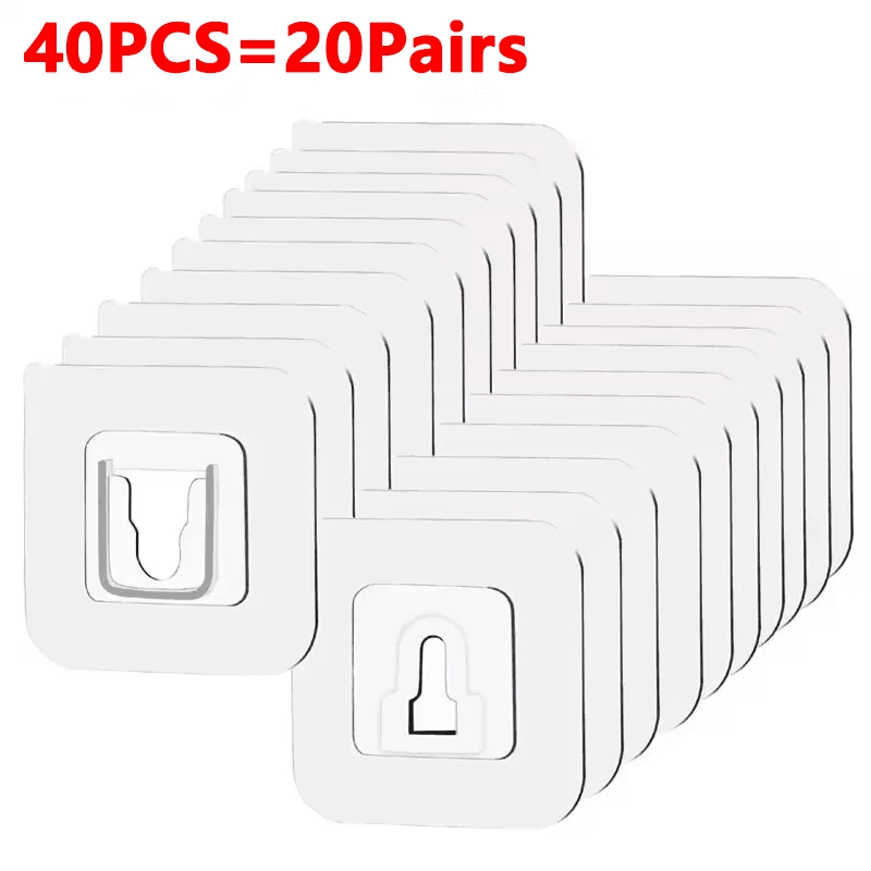 Waterproof Double-Sided Transparent Hooks for Home| Kitchen and Bath Use