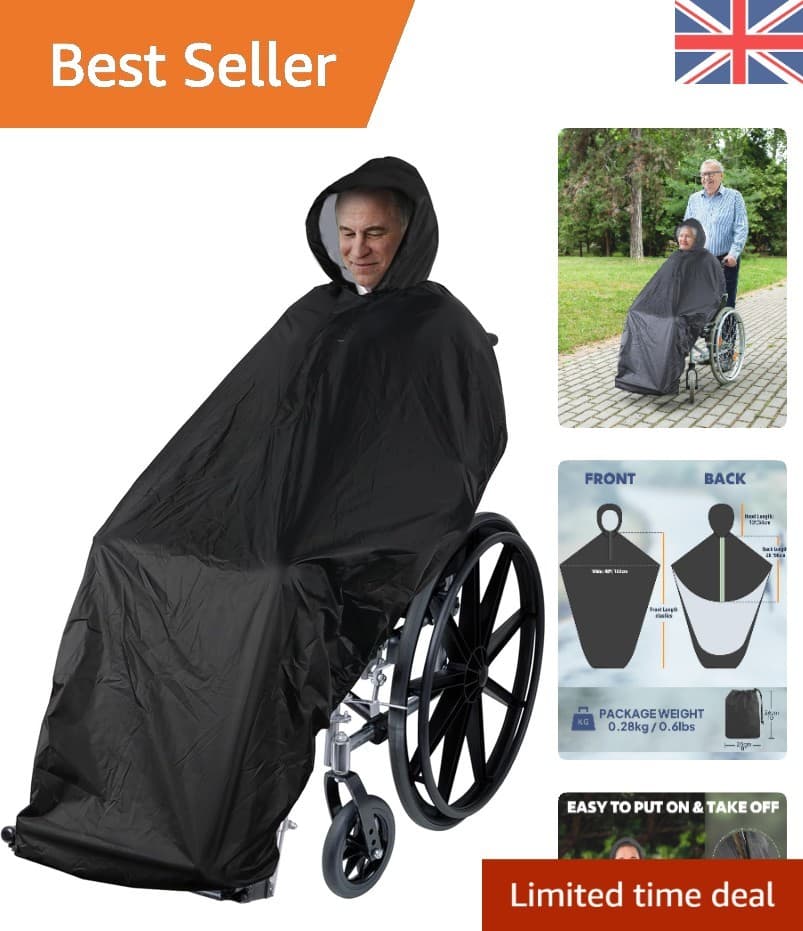 Waterproof Cover Lightweight Rain Poncho Cape Shield with Elastics Provide Dr...