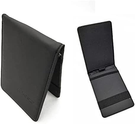 HH-GOLF Golf Scorecard Holder| Black Synthetic Leather Golf card and pencil hol view 2