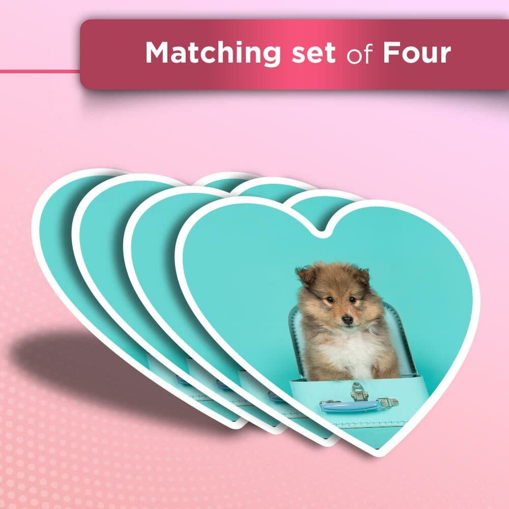 4x Heart Stickers - Shetland Sheepdog Puppy Collie #21428 view 2