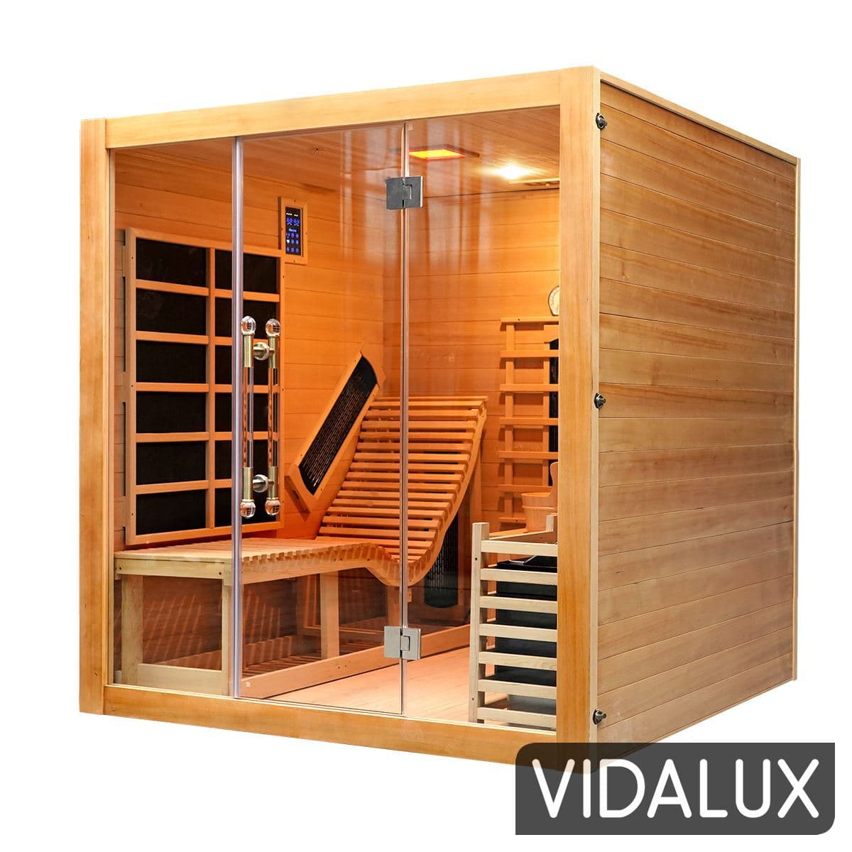 Vidalux 2 - 3 Person 'Relax' Hybrid Bench Sauna Traditional and FAR Infrared