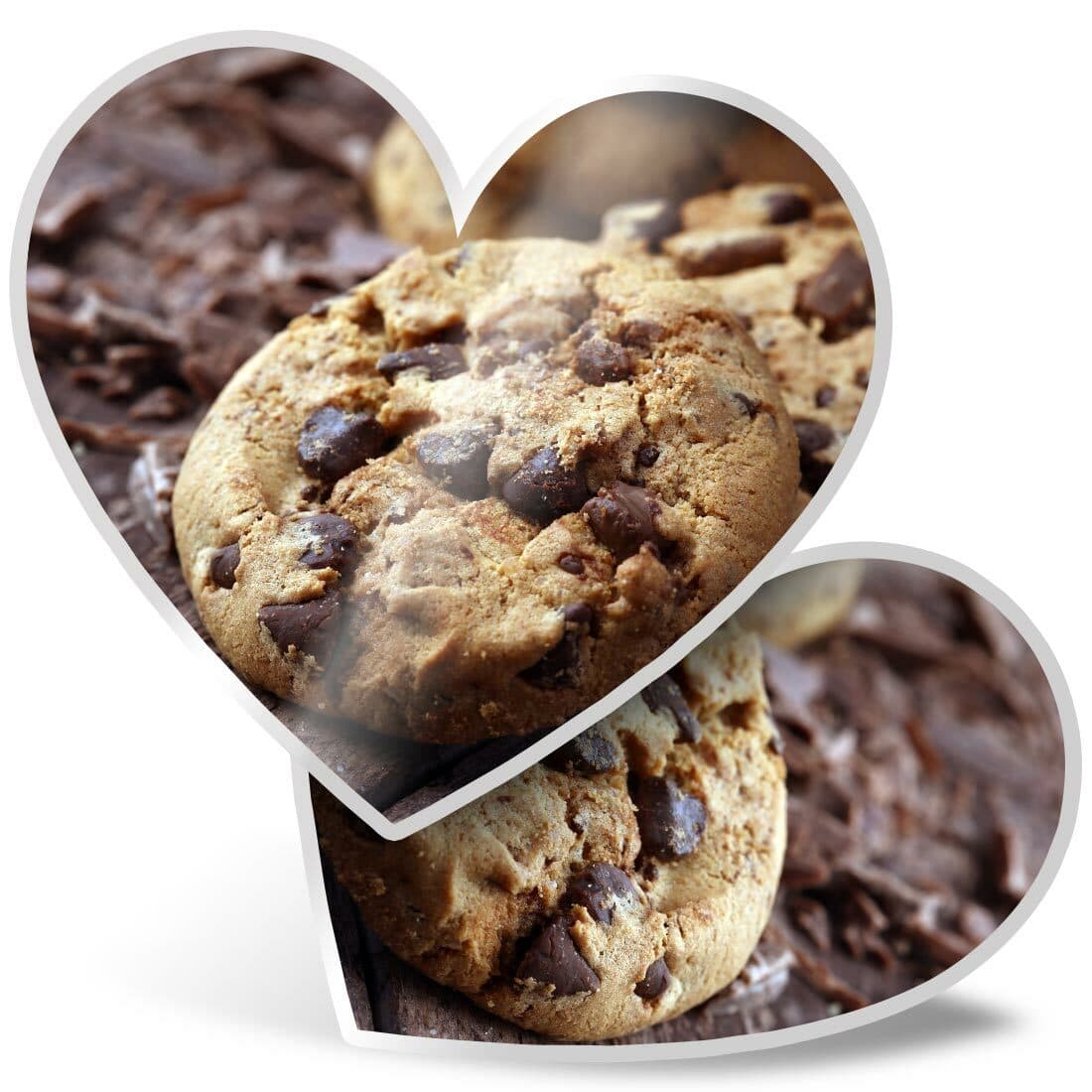 2 x Heart Stickers 10 cm - Chocolate Cookies Bakery Cafe  #21347