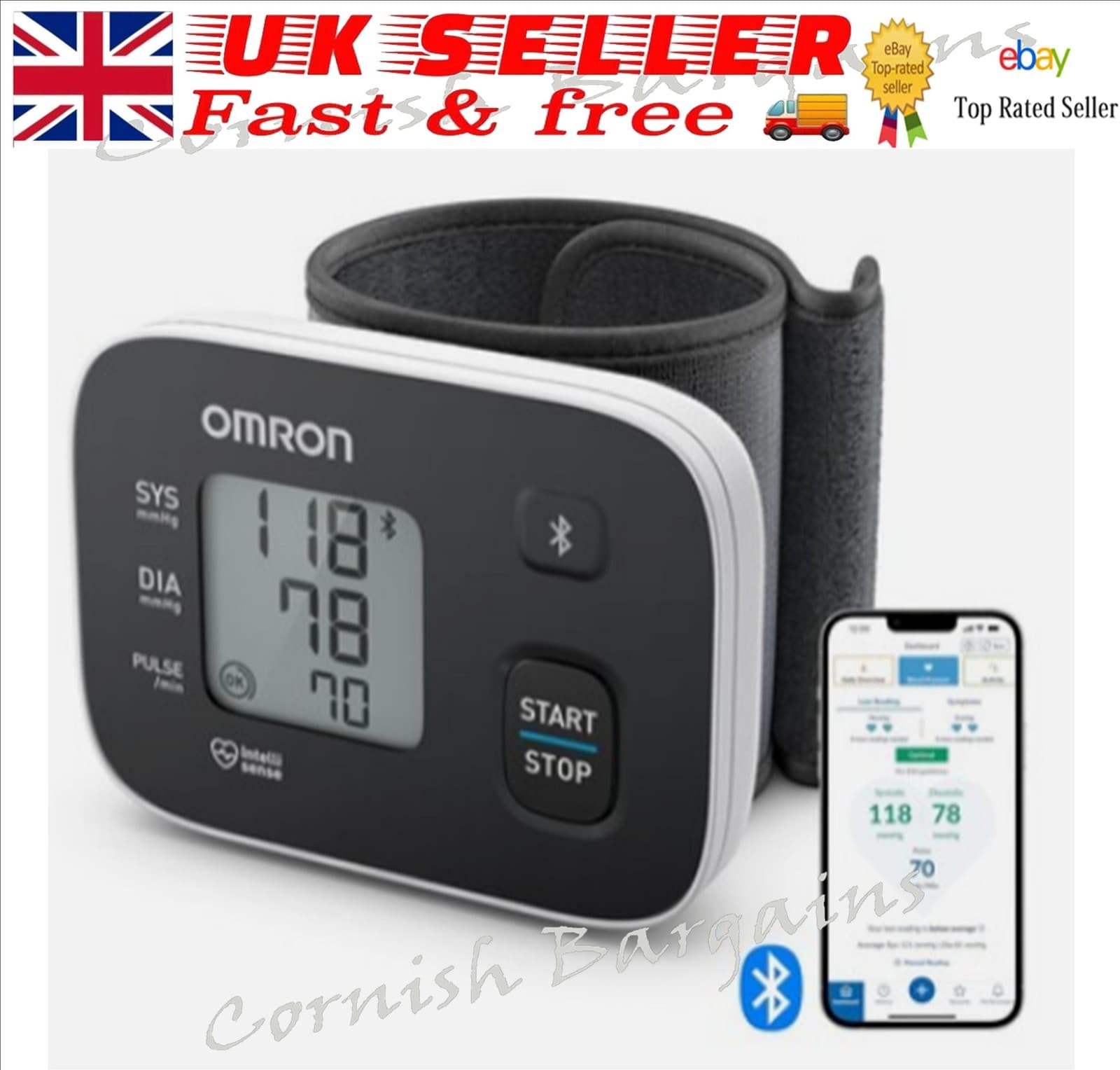 OMRON RS3 Intelli IT Wrist Blood Pressure Monitor for Home Use or on the Go