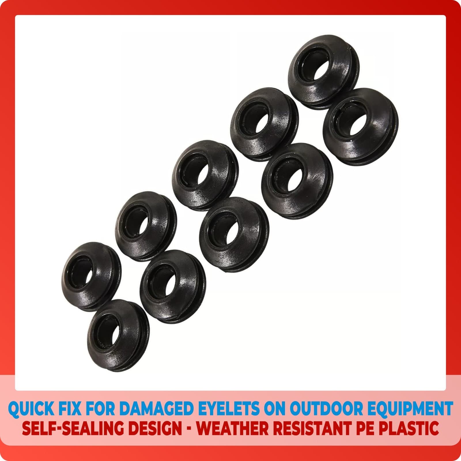 10 Self Sealing Snap 11mm Eyelet Fits 13mm Hole Repair Tarpaulin Groundsheet