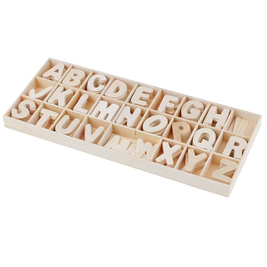 156 Pieces Totally Wooden Capital Letter Wood