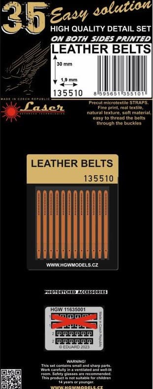 HGW HGW135510 1:35 LEATHER BELTS