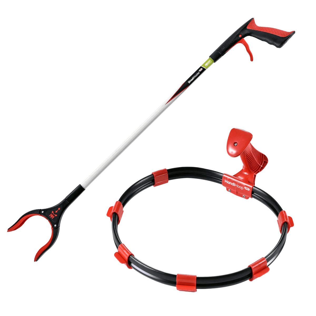Litter Picker Deluxe Kit: Streetmaster PRO 850 mm (33\") and Handi Hoop PRO Clip