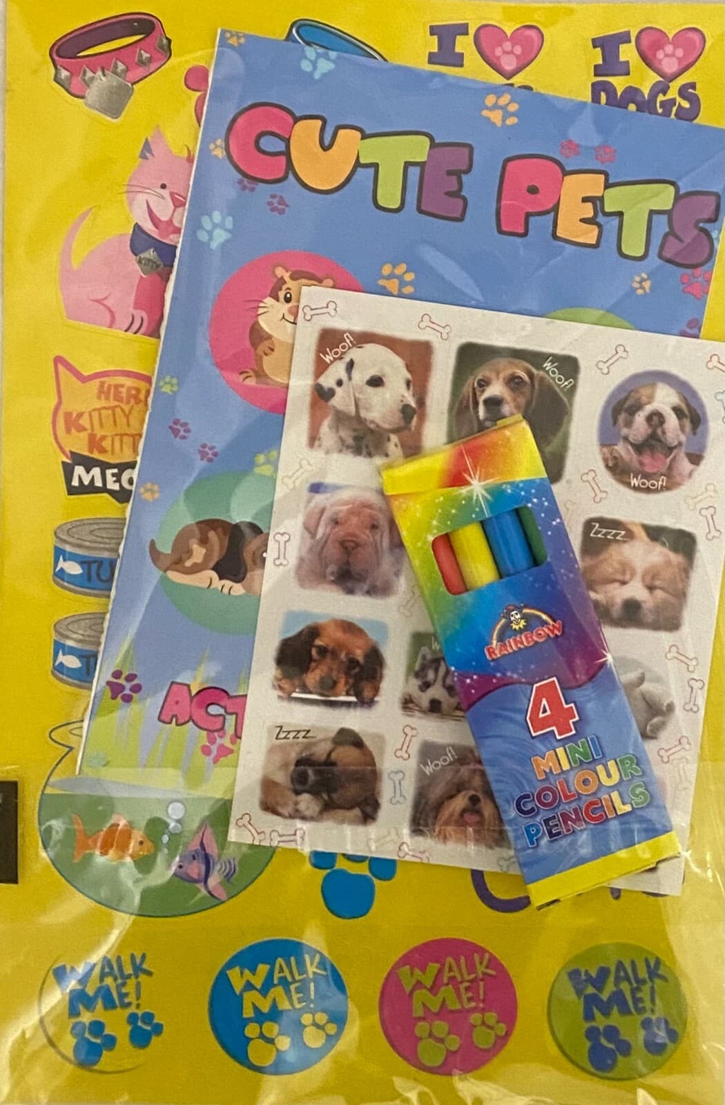 Cute Pets Fun Activity| Colouring| Pencils and Sticker Pack (Cats or Dogs)
