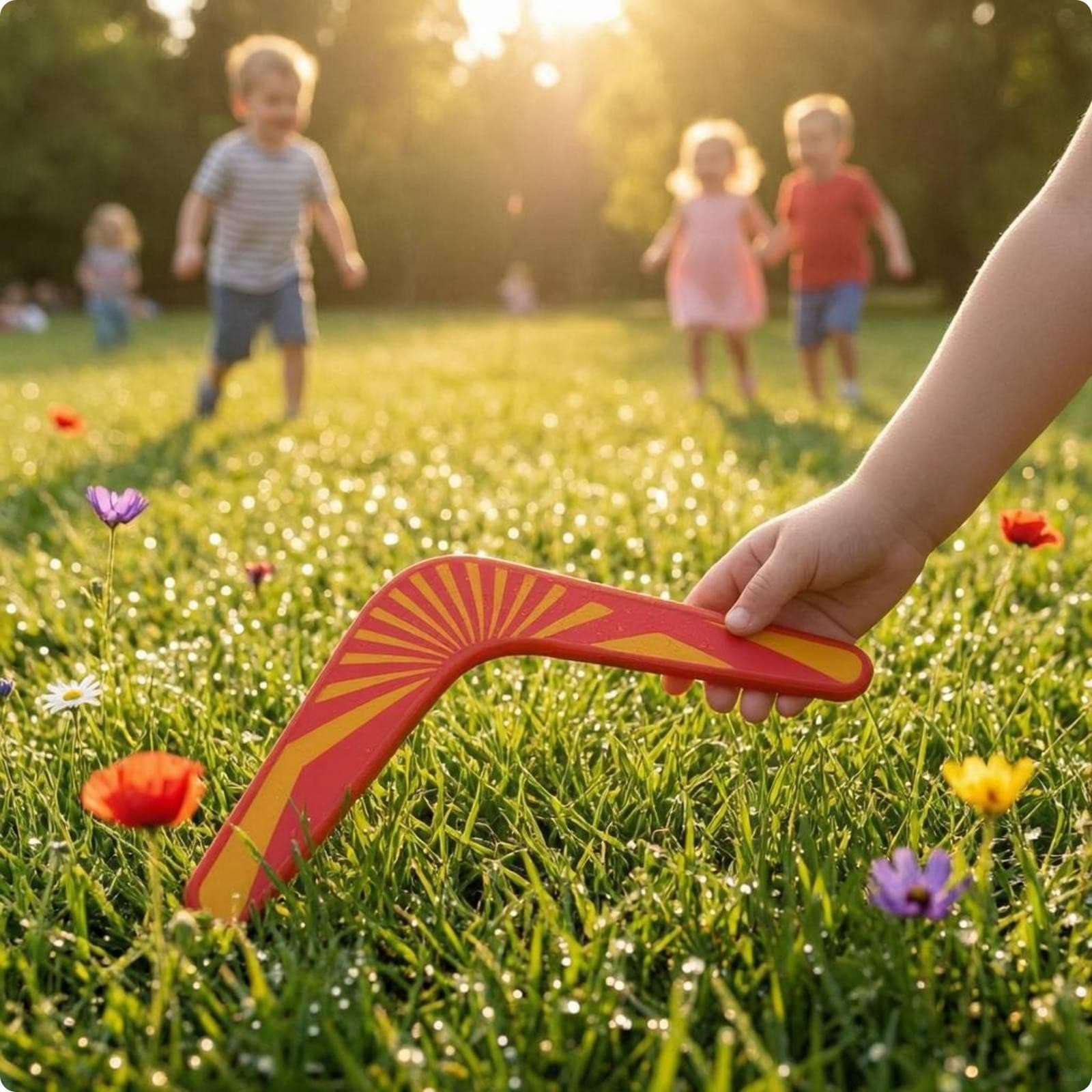 Wooden Boomerang Rounded Ends Boomerang Toy Classic Design Outdoor-Activity Gear