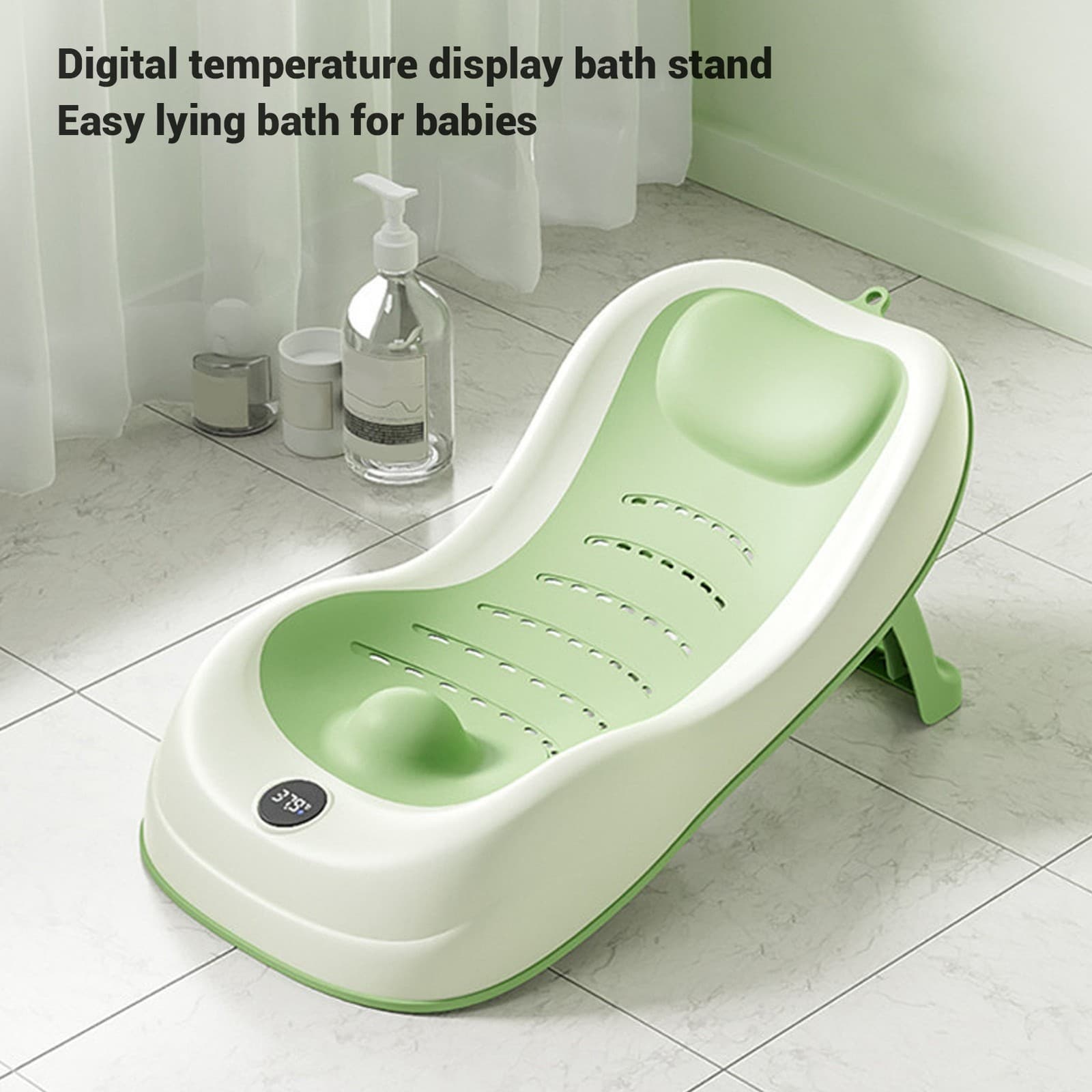 Infant Bath Support For Tub Baby Bath Support With Thermometer Anti Slip For