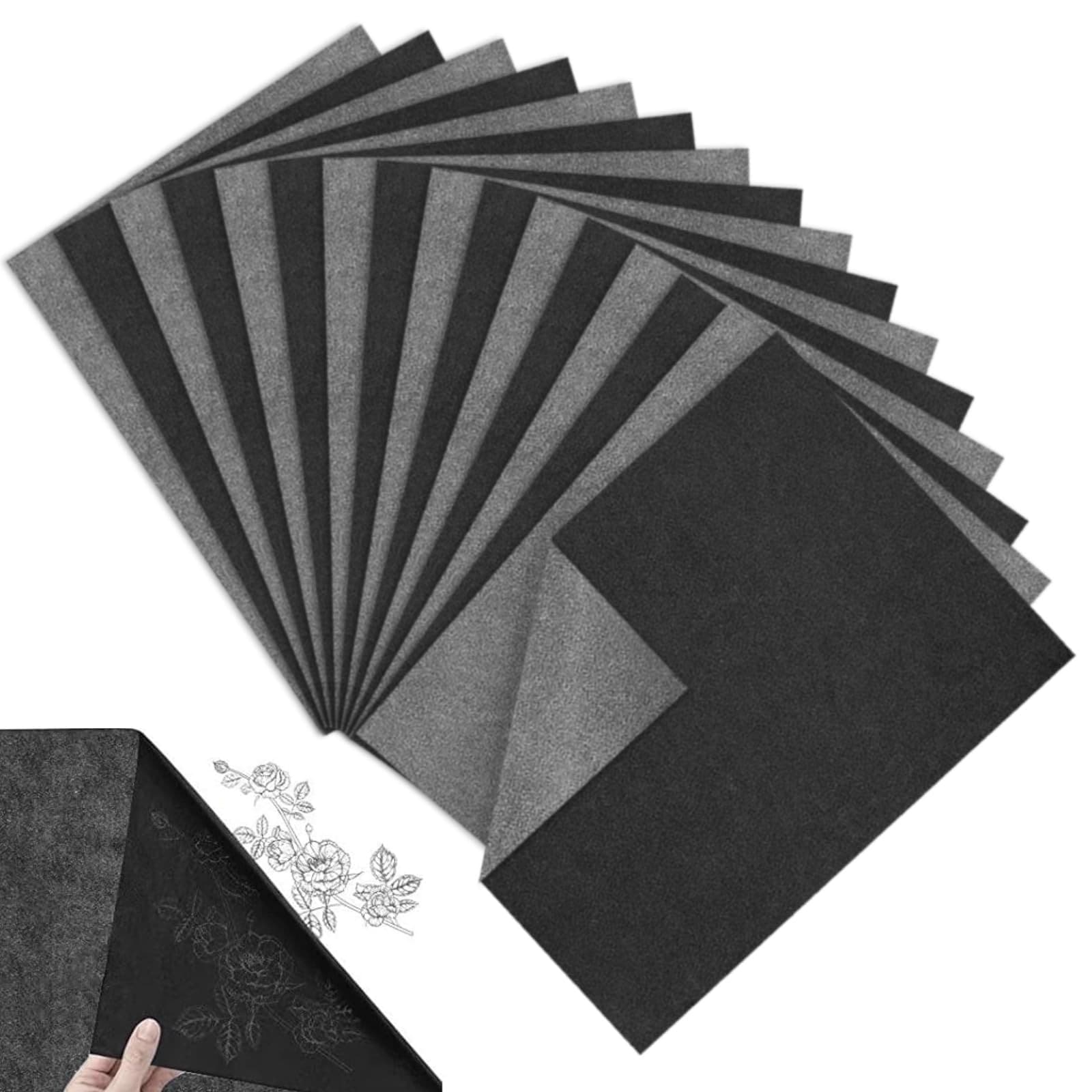 50 Sheets Transfer Paper Carbon Paper for Tracing Black Graphite Transfer Paper