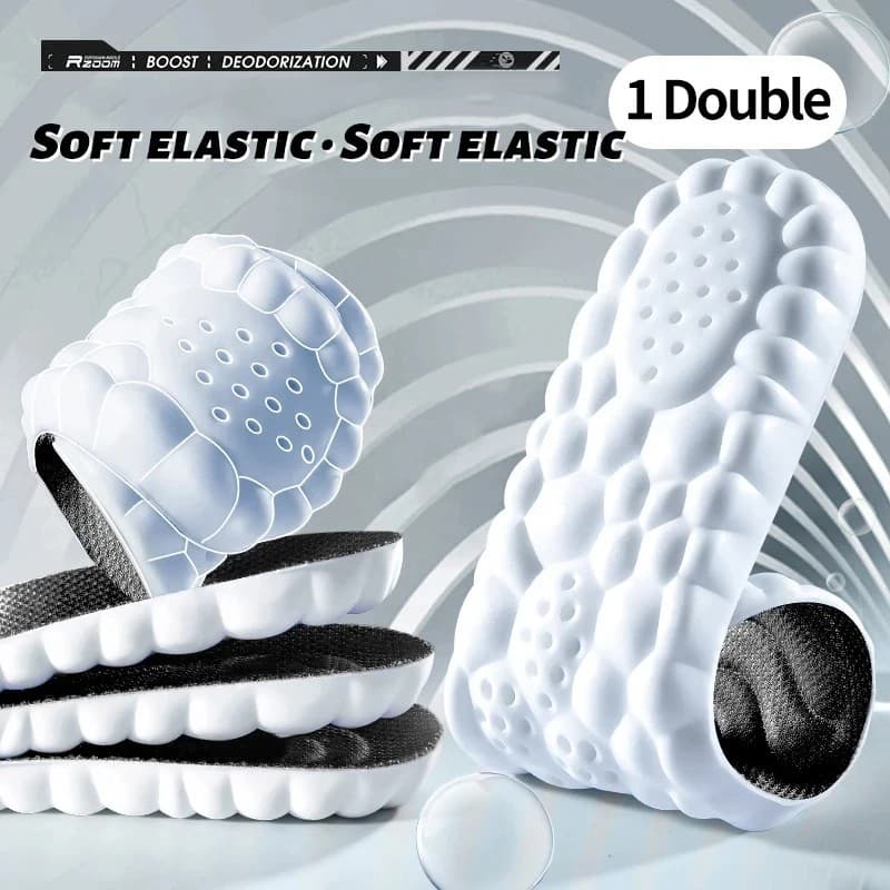 4D Cloud Technology Sports Insoles for Shoes PU Sole Soft Breathable Shock Absor