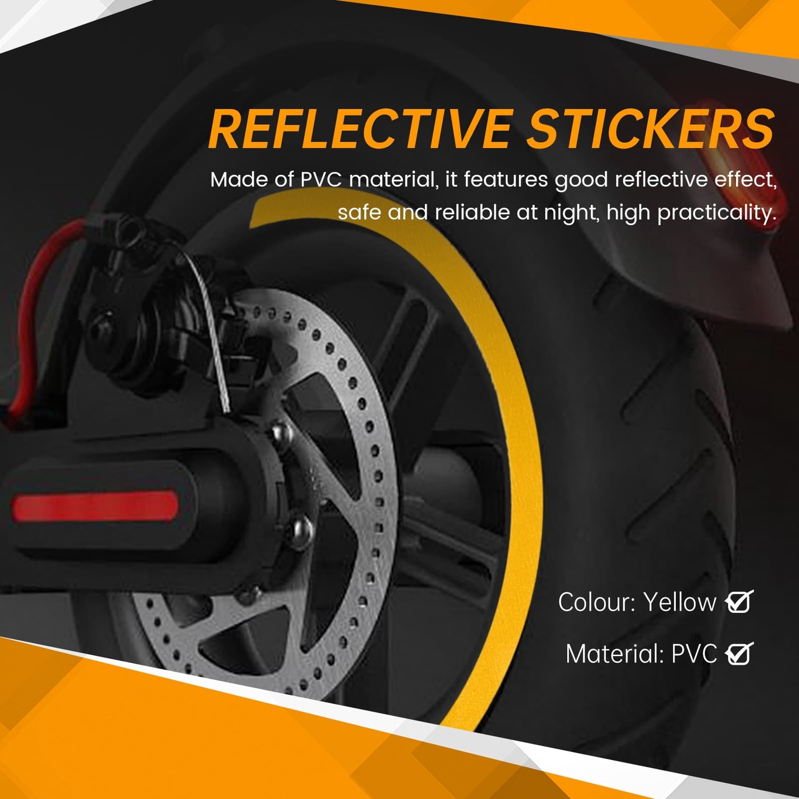 1 Set Reflective Stickers Scooter Full Set Stickers for  Series Kickscooter4448 view 2