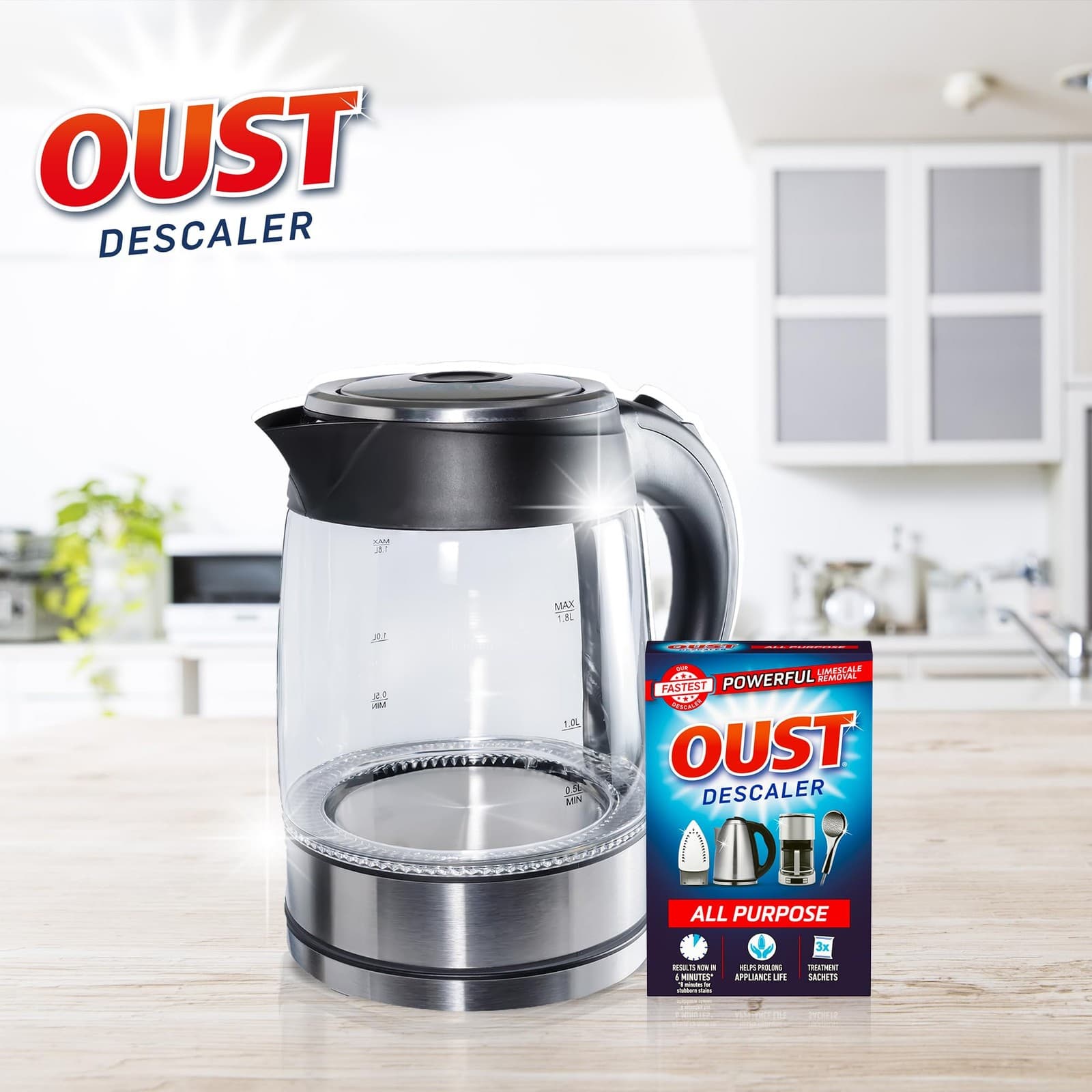 Oust Powerful All Purpose Descaler| New Formula| Limescale Remover 6 Pack x 3 view 2