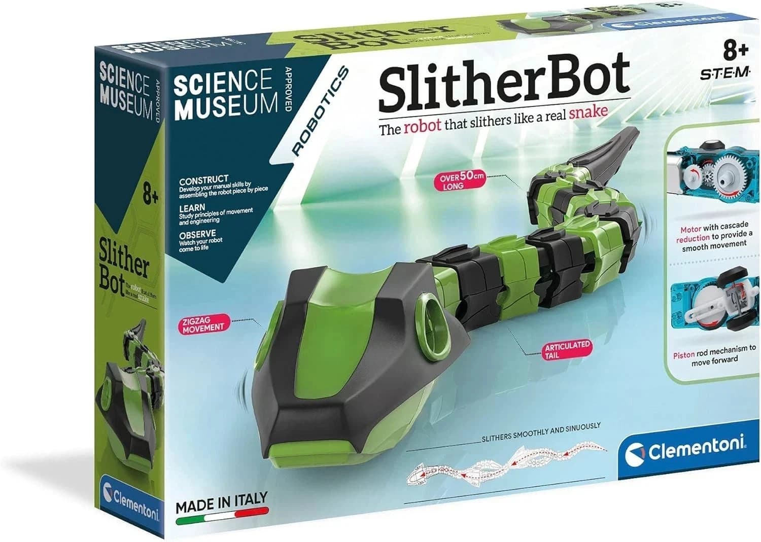 Clementoni Science Museum Slither Bot - Moving Snake Robot Toy for Kids | 8+