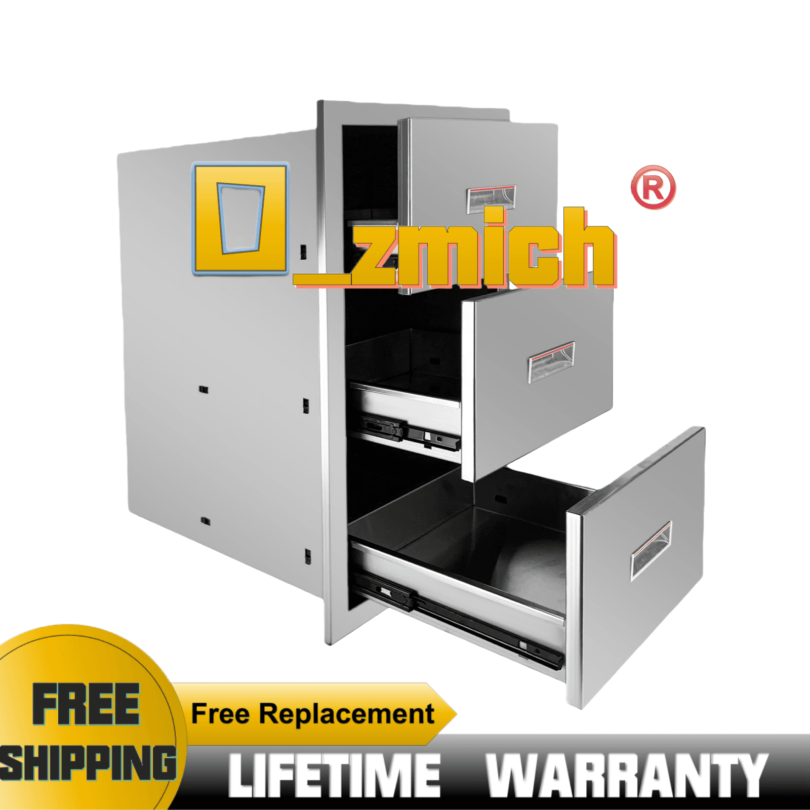 Outdoor Kitchen Drawers BBQ Drawer 16 x 29 x 20\" Stainless Steel Cabinet Island