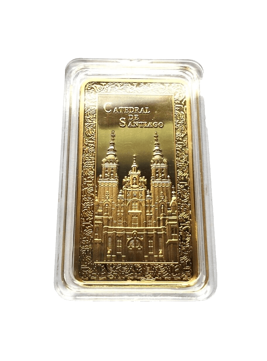 Camino de Santiago Cathedral (Spain) - Gold-Plated Replica 1oz Gold Bullion Bar