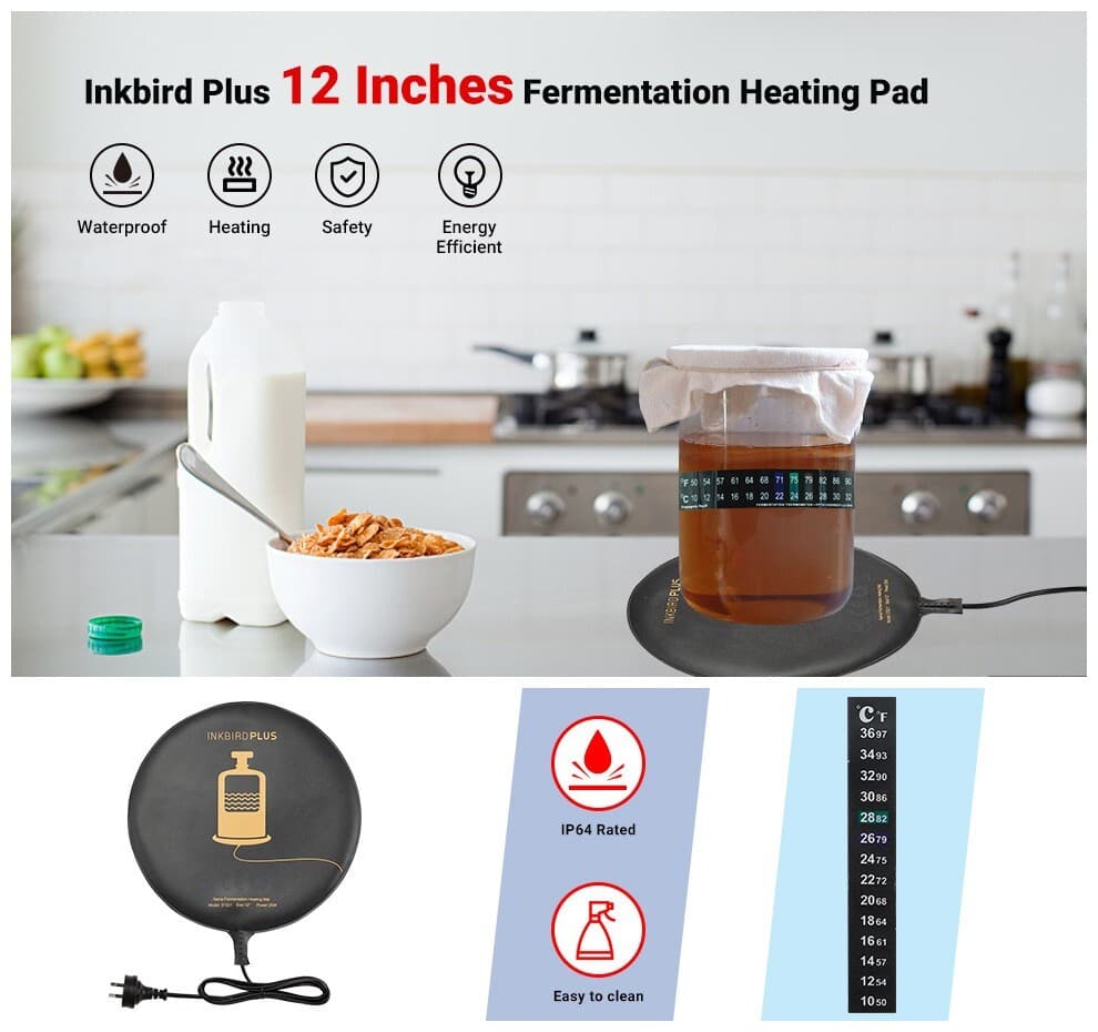 Inkbird Temp controller Thermostat Heat Cool CF + 25W Brew Heat Mat Wine Make UK view 2