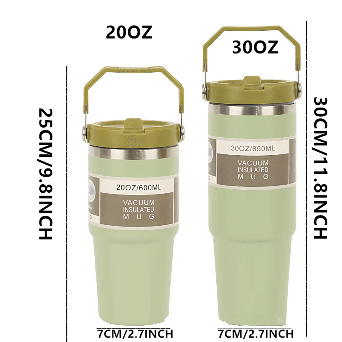 Stainless Steel Insulated Vacuum Tumbler with Lid and Handle 20/30oz UK