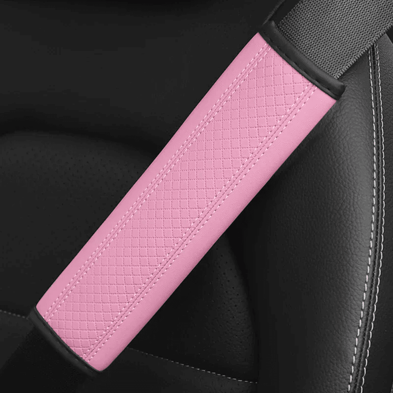 PU Leather Embossed Three-Dimensional Car Seat Belt Shoulder Cover Anti-Stretchi