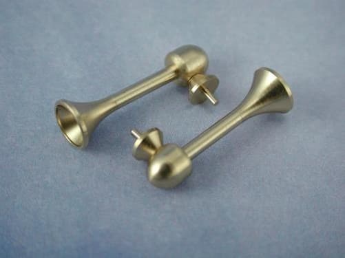 Radio Active J-RMA62101 2 X Ships Horn  Brass  Length 11mm  X  3.5mm D