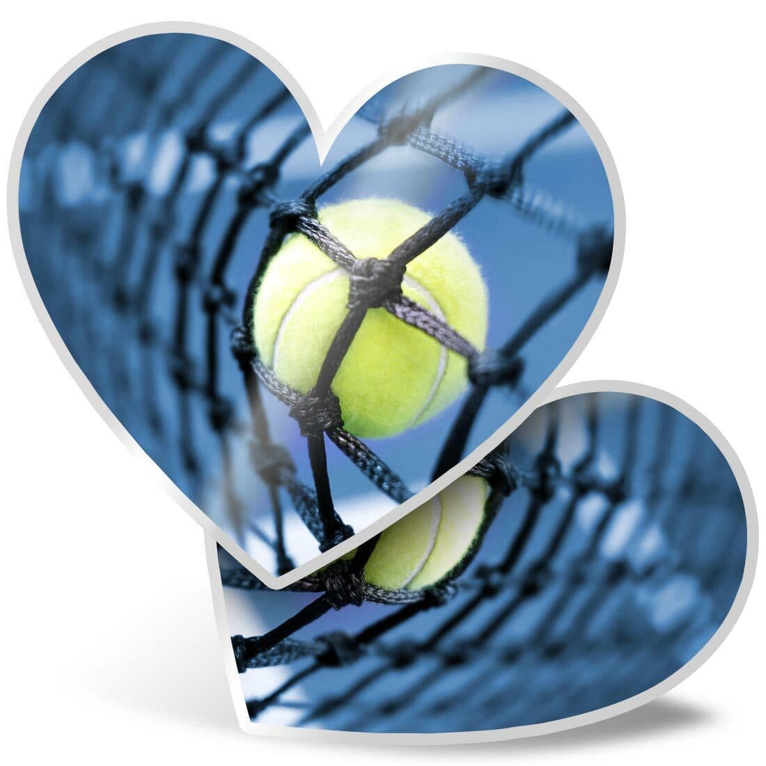2 x Heart Stickers 10 cm - Tennis Ball Sports Net  #2359