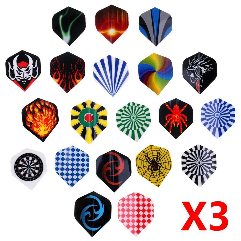 prettyia 60pcs Standard Flights Durable Flights Tail Assorted