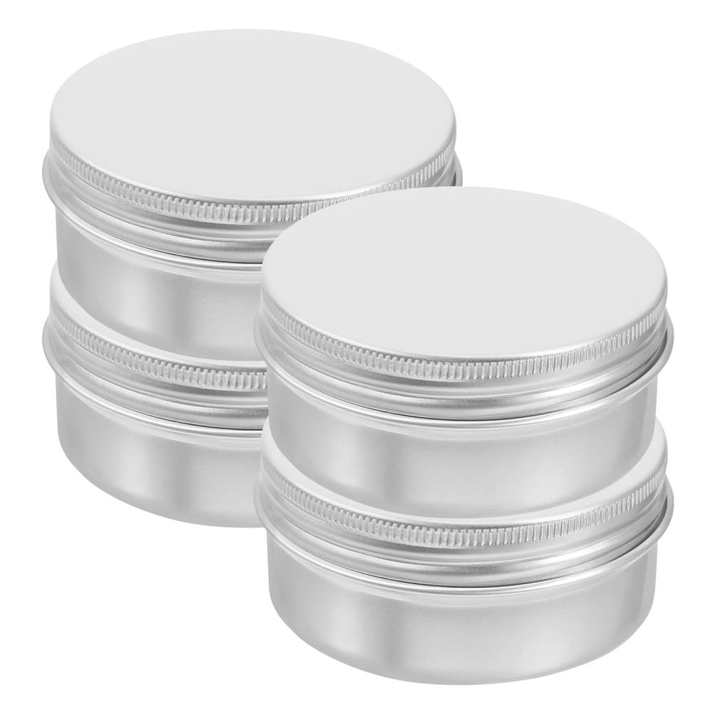 4 Pcs Metal Storage Container Aluminum Tin Jar Refillable Containers