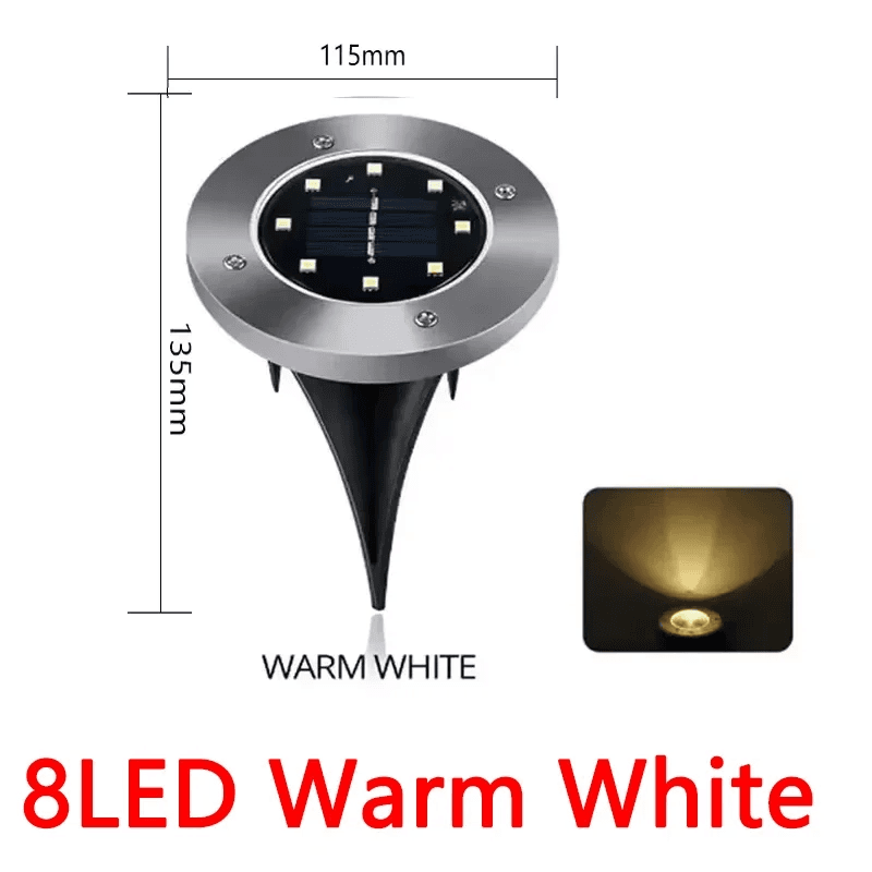 1/4/8Pcs Solar Lights Outdoor 8/20Leds Disk Underground Lamp Spotlight Buried So