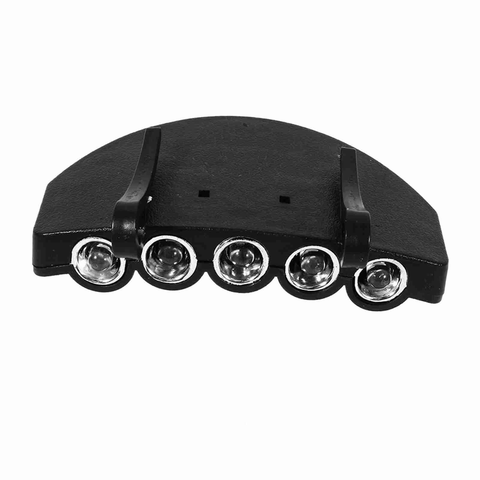 5 LED Cap Hat Brim Clip Head Light Lamp Headlamp Fishing Hiking Cycling AJ