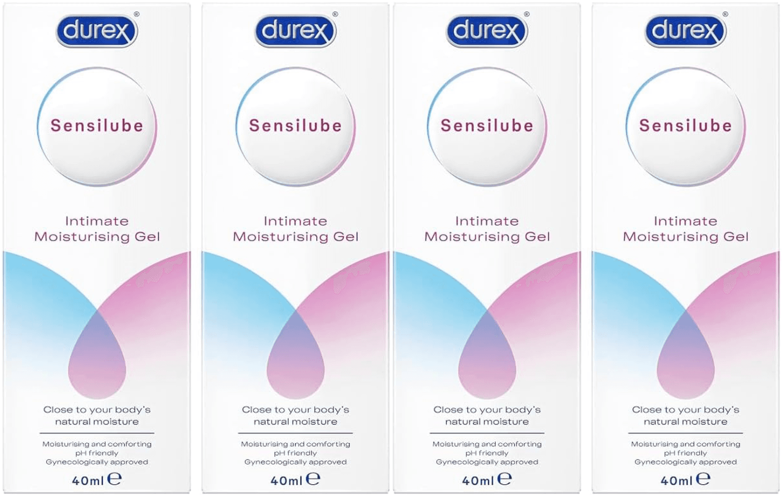 Durex Sensilube Vaginal Lubricant Intimate Moisturising Gel Sex Lube Pack of 4
