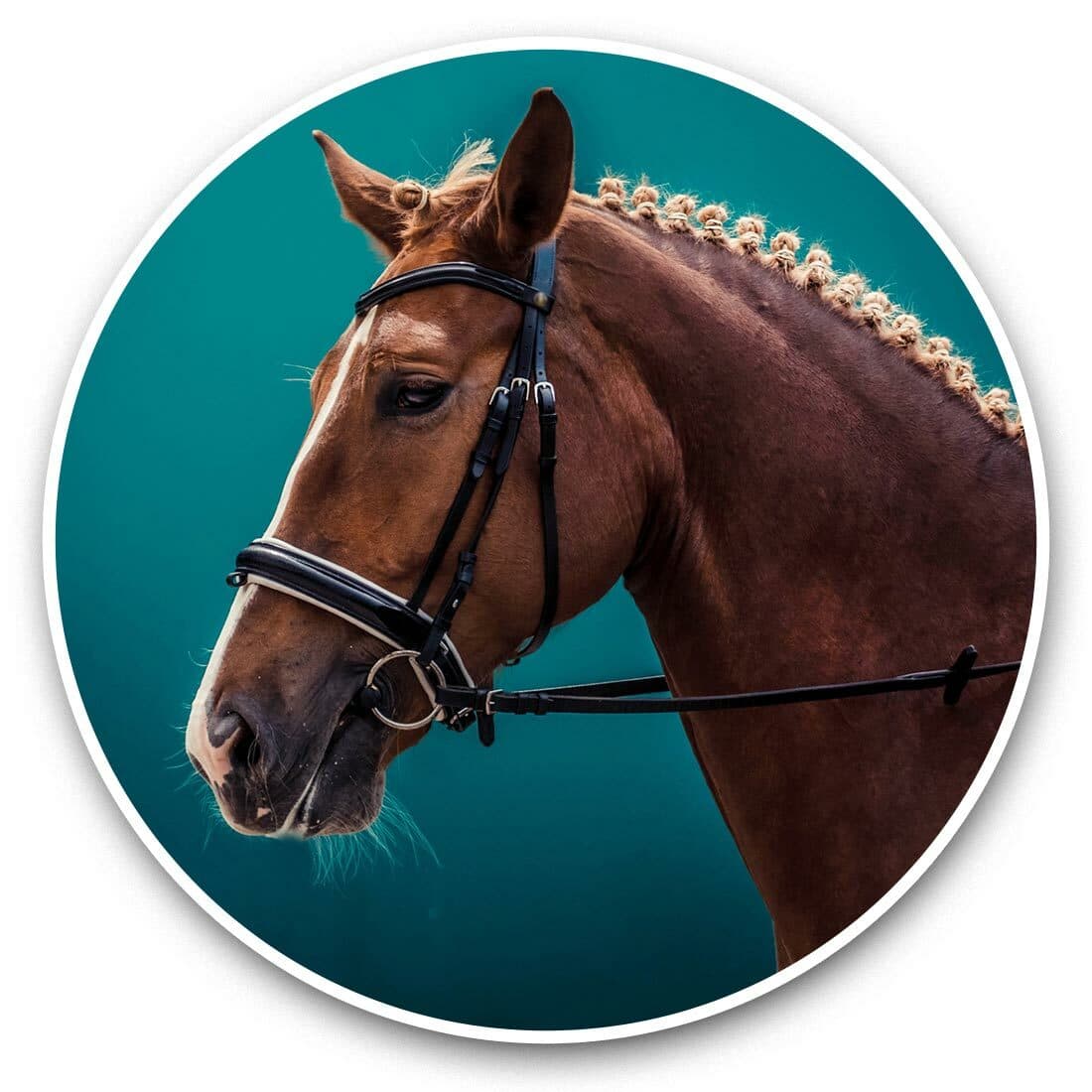 2 x Vinyl Stickers 30cm - Chestnut Dressage Stallion Horse  #44575