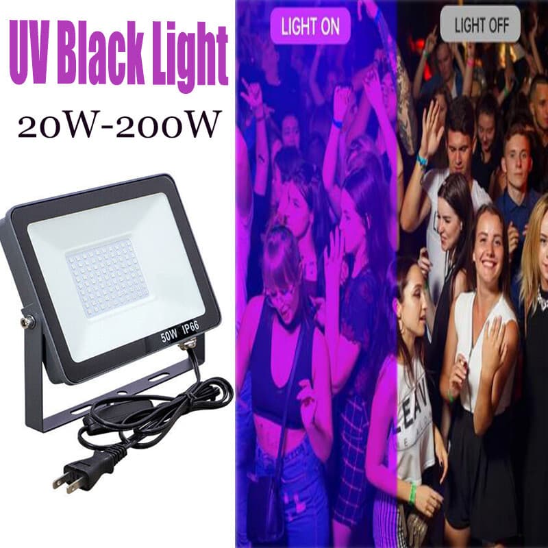 Waterproof Blacklight UV Curing lamp LED Floodlight Fluorescent for Disco Party