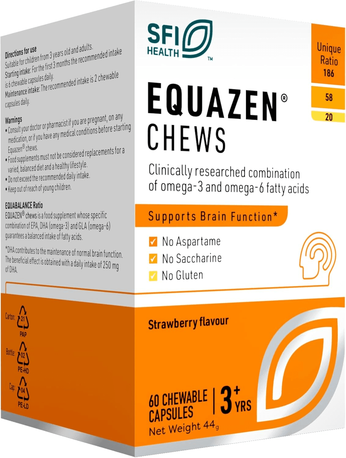 Chews | Omega 3 and 6 Supplement | Blend of DHA| EPA and GLA | Supports Brain Functi