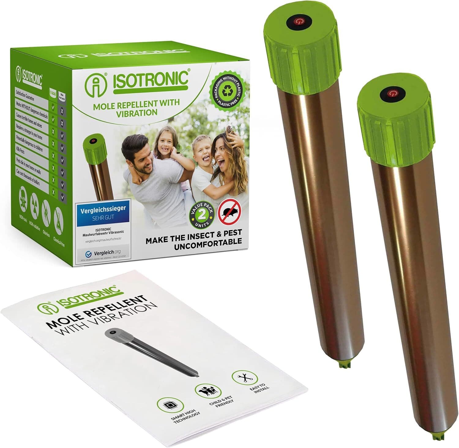 ISOTRONIC® Mole Scarer| Effective Vibrasonic Deterrent against Mole| Mouse| Rat