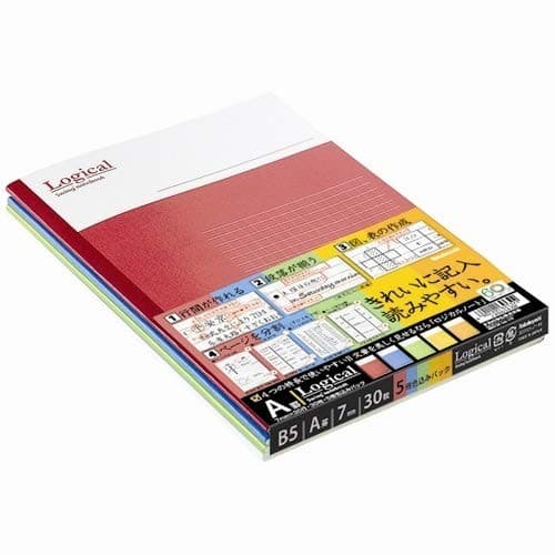 Nakabayashi Logical Notebook - Tosemi B5| A-Ruled| 5-Pack| No-B501A-5P| Set Of 3