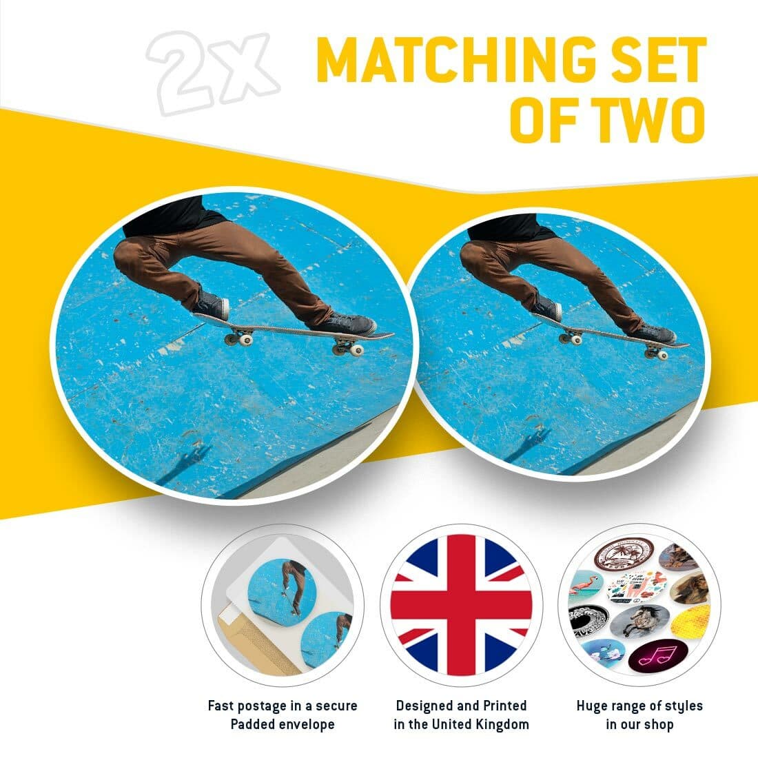 2 x Vinyl Stickers 30cm - Skateboarder Ollie Trick Skateboard Skate  #46300 view 2