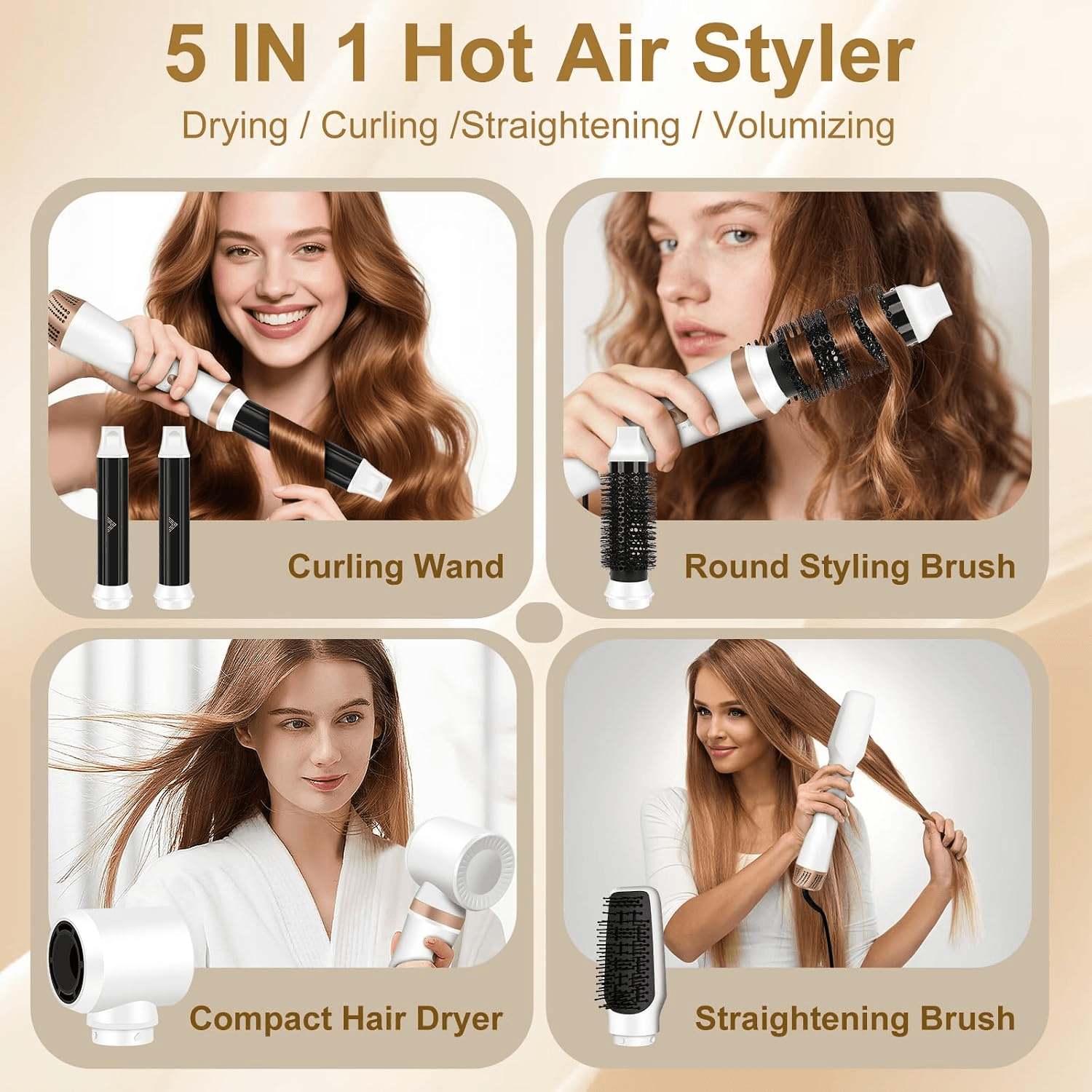 Hair Styler 5 in 1| Magic Styler| 1000W Hair Dryer Brush for Women | Hot Air Bru view 2