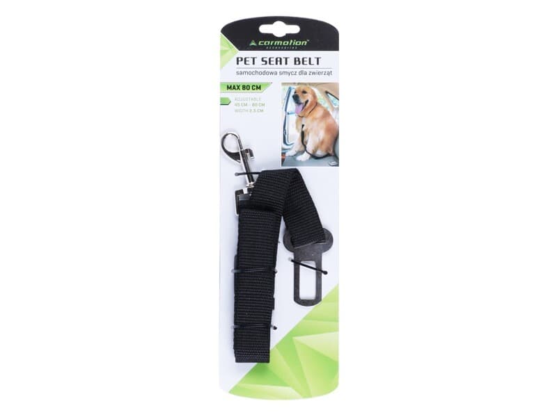 DOG CAR BELT SAFETY SEAT HARNESS RESTRAINT ADJUSTABLE LEAD TRAVEL CLIP BLACK view 2
