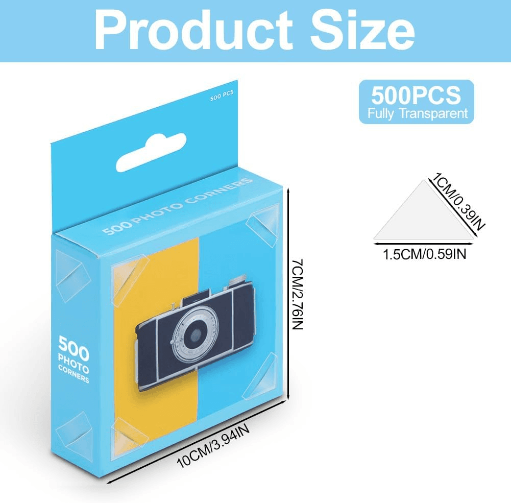 500 PCS Photo Corners Clear| Self Adhesive Photo Corners for DIY Craft Picture C view 2